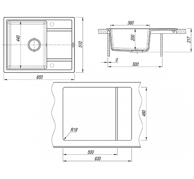 Мойка Florentina Липси 650 песочный