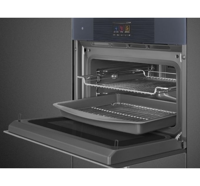 Духовой шкаф SMEG SO4104APG компактный с паром и СВЧ