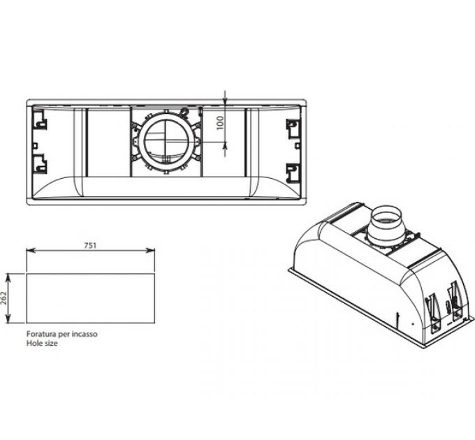 Вытяжка Falmec BUILT-IN BURANO 70 INOX