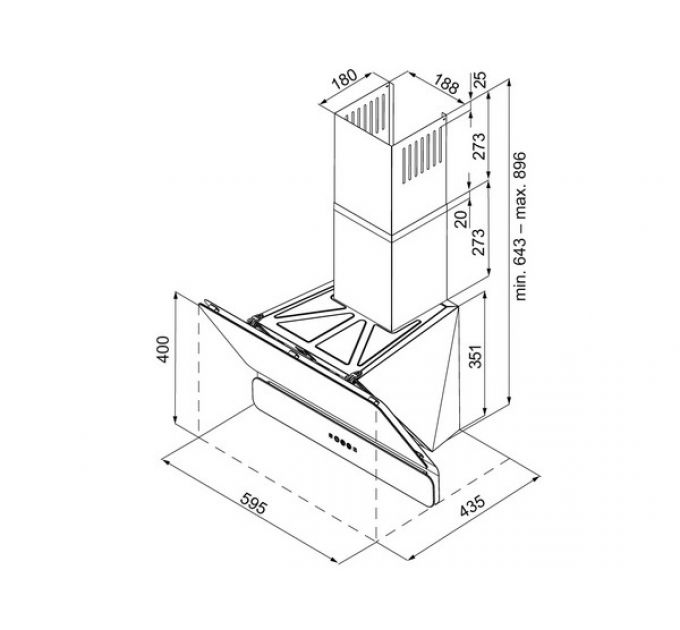 Вытяжка KRONA SATURN 600 DN BLACK 4S
