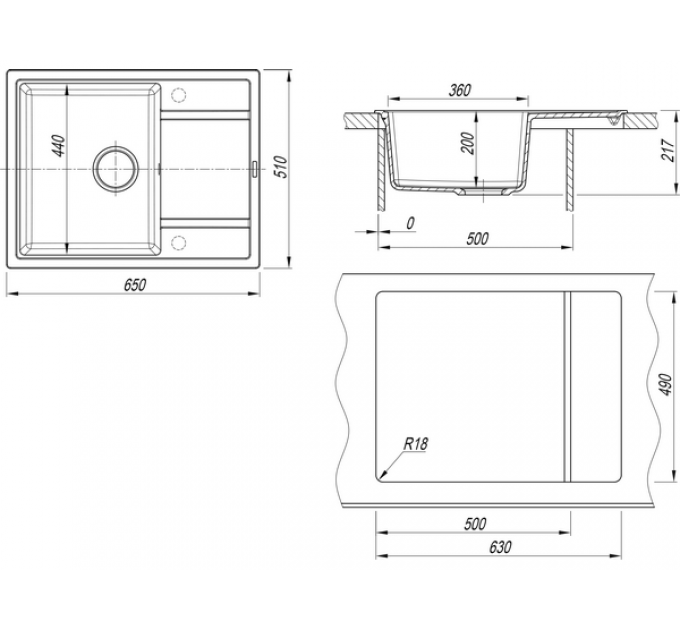 Мойка Florentina Липси 650 брауни