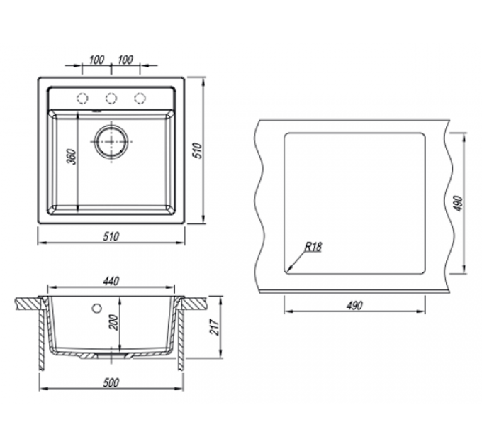 Мойка Florentina Липси 510 брауни