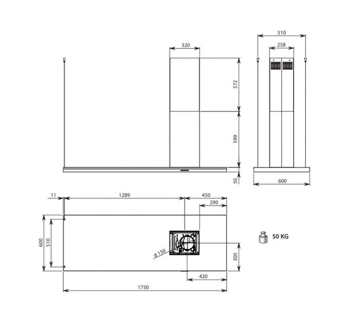 Вытяжка Falmec LUMEN IS STEEL 175 DX