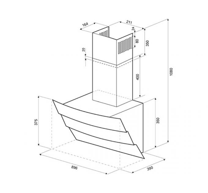 Вытяжка KRONA INGA 900 black sensor