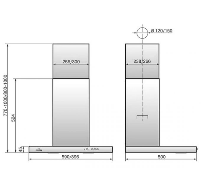Вытяжка Elikor Квадра 60П-430-К3Д белый