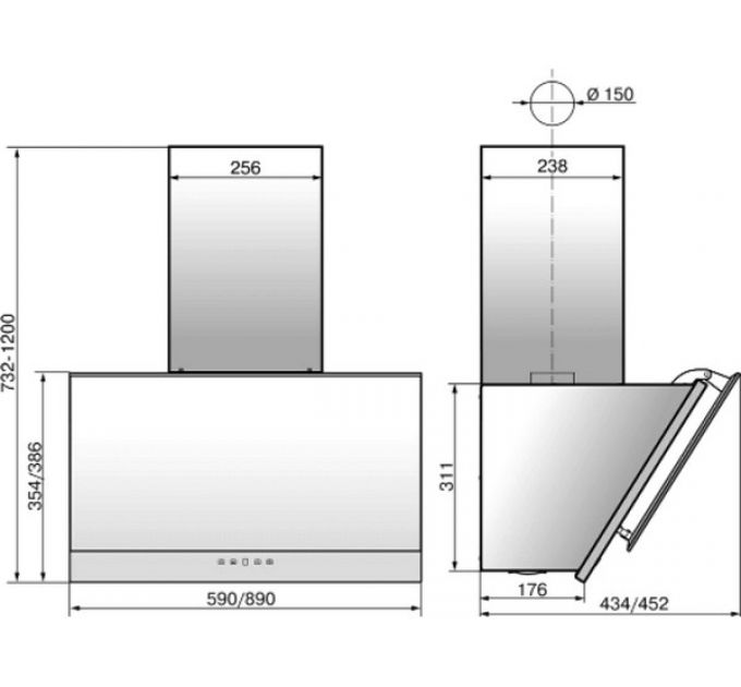 Вытяжка Elikor Жемчуг 60П-700-Е4Д антрацит/черный