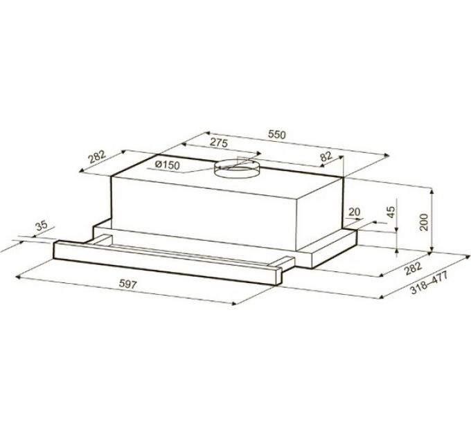 Вытяжка KRONA KAMILLA T SENSOR MAX 600 white