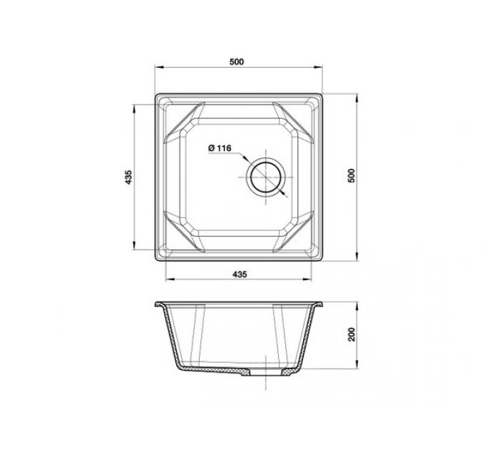 Мойка Granfest GF-U-500 графит