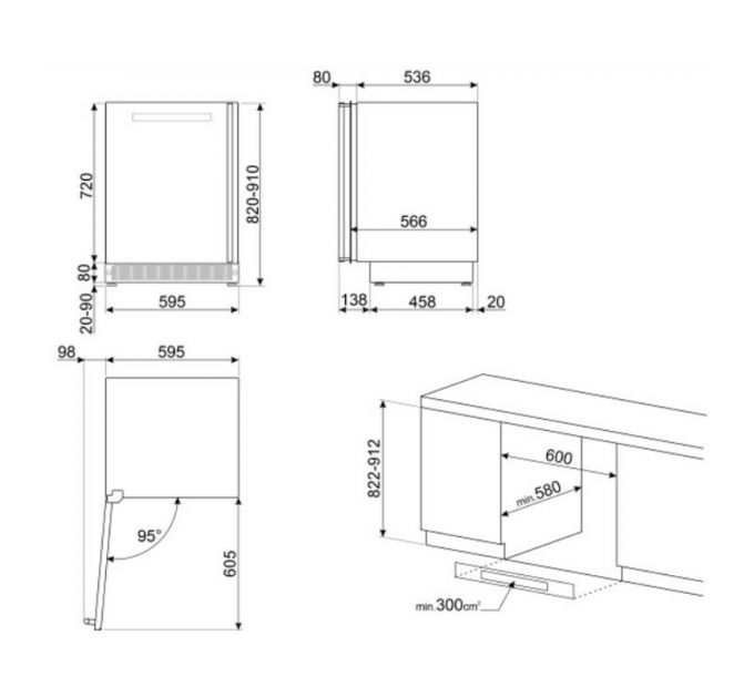 Винный шкаф SMEG CVI638LN3 встраиваемый