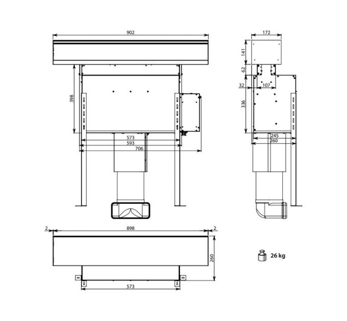 Вытяжка Falmec MONOLITH 90 VETRO NERO
