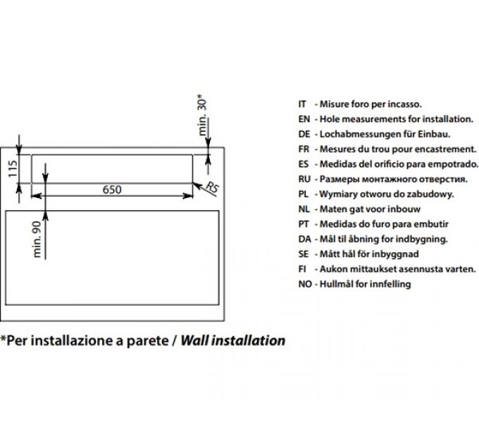 Вытяжка Falmec MONOLITH 90 VETRO NERO