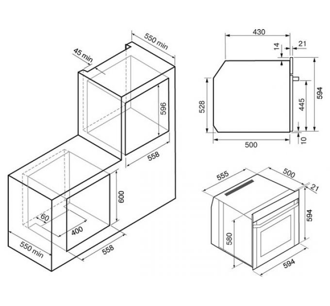 Духовой шкаф KRONA ONYX 60H BL/BL
