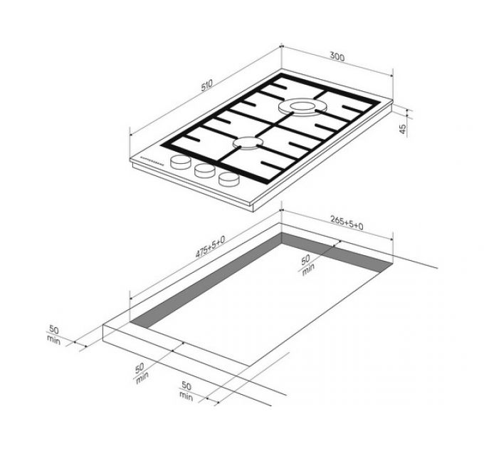 Варочная панель Kuppersberg FG 36 W газовая