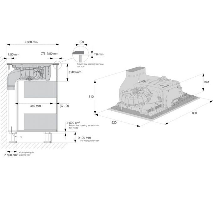Варочная панель ASKO HIHD854GF индукционная с вытяжкой