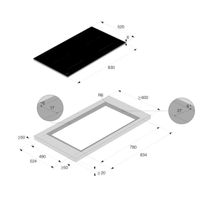 Варочная панель ASKO HIHD854GF индукционная с вытяжкой