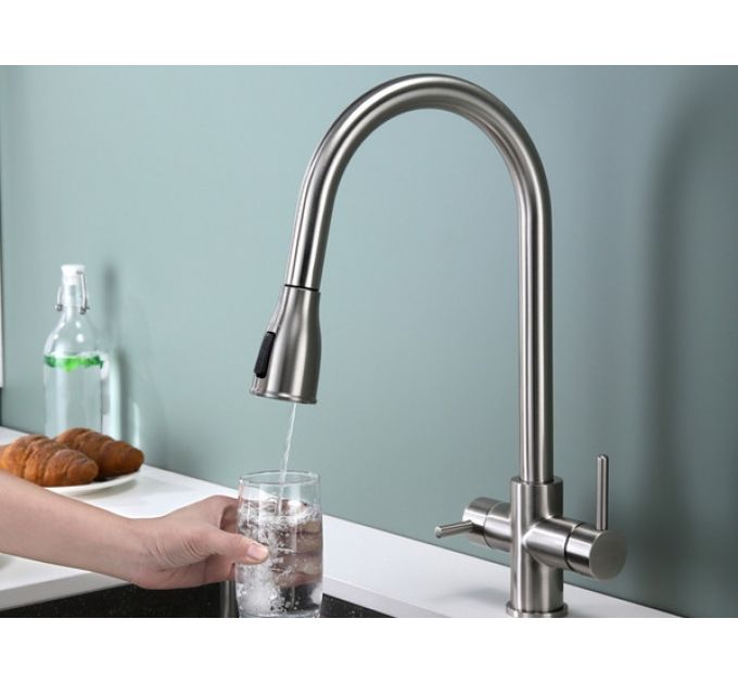 Смеситель Paulmark Lange La214212-BS (NI), брашированная сталь (никель)