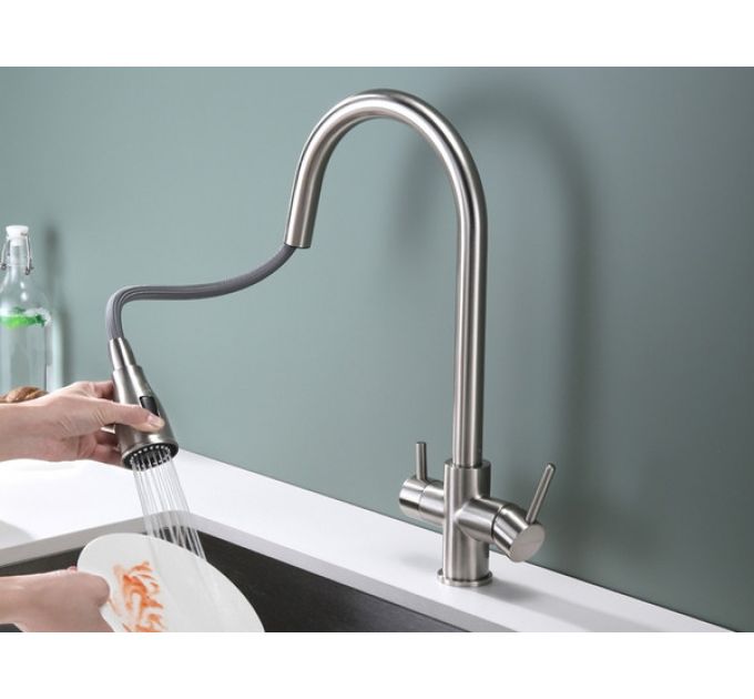 Смеситель Paulmark Lange La214212-BS (NI), брашированная сталь (никель)