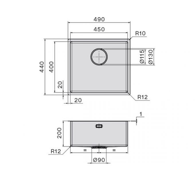 Мойка Falmec Como 45 (врезной монтаж)