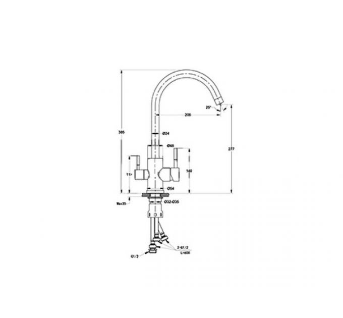 Смеситель Ewigstein 3423516 шоколад
