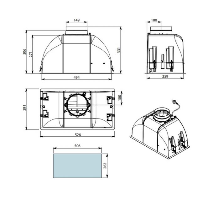 Вытяжка Falmec GRUPPO INCASSO MURANO 50 BLACK
