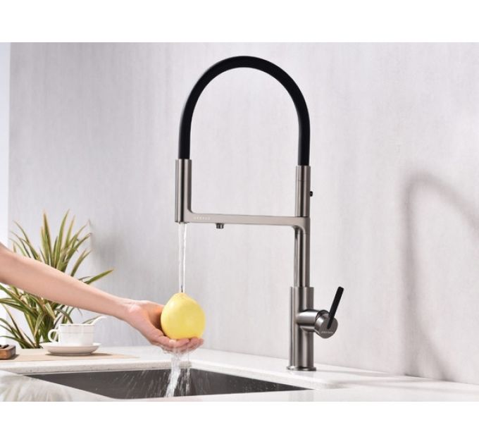 Смеситель Paulmark Tornado To213402-GM (B), вороненая сталь (беретта)