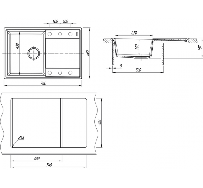 Мойка Florentina Консул 760 жасмин