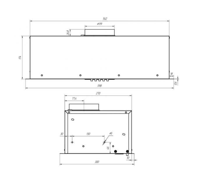 Вытяжка Elikor Cube Basic 60П-500-К3Д хром