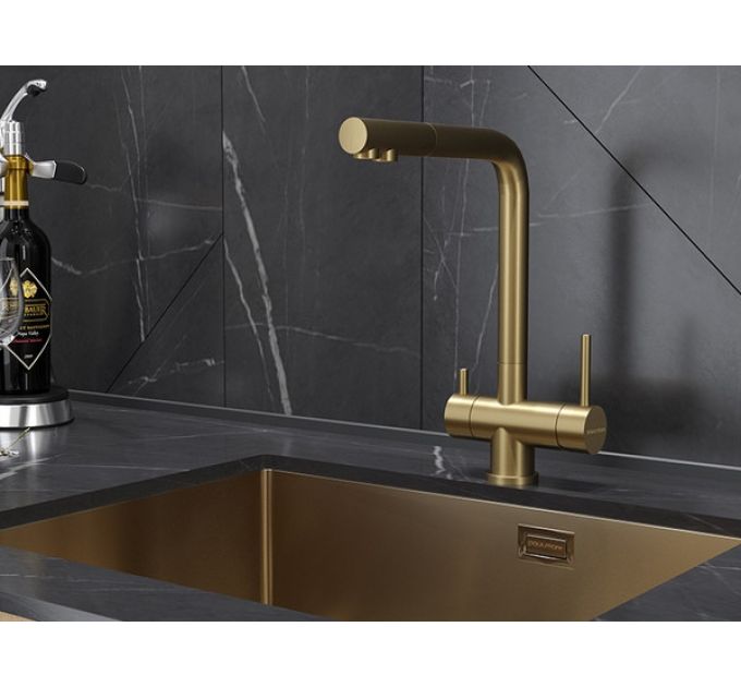 Смеситель Paulmark Skalen Sk213020-BG, брашированное золото