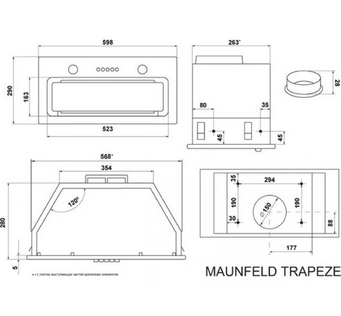 Вытяжка MAUNFELD TRAPEZE 602SGG черный