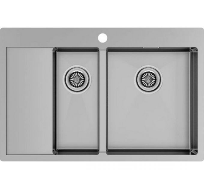 Мойка Paulmark Kroner 78/2SF PM227851-BSR, брашированная нерж. сталь