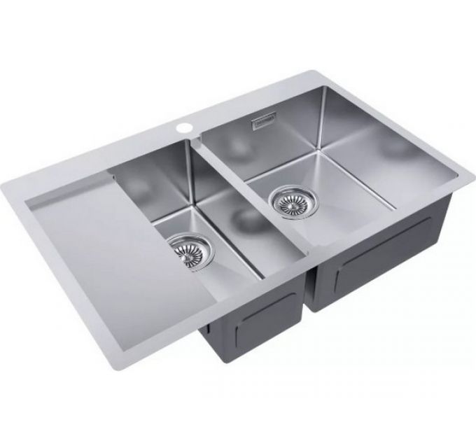 Мойка Paulmark Kroner 78/2SF PM227851-BSR, брашированная нерж. сталь