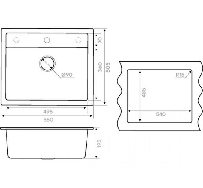 Мойка Kuchenstern TOP 60 антрацит
