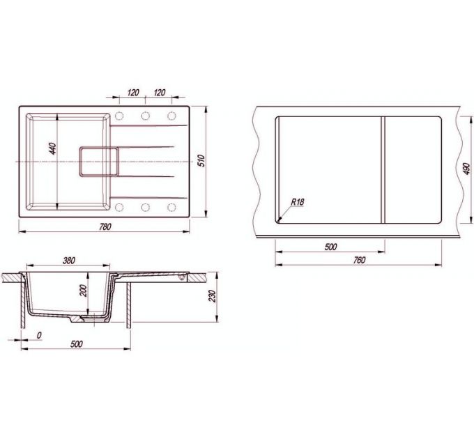 Мойка Florentina Ривьера 780 грей