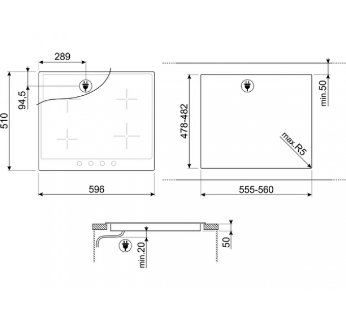 Варочная панель SMEG SI764POM индукционная