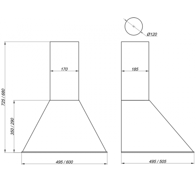 Вытяжка Elikor Эпсилон 60П-430-П3Л черный/бронза