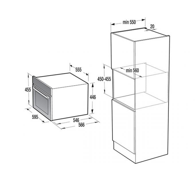 Духовой шкаф Gorenje BCM4547DG компактный с СВЧ