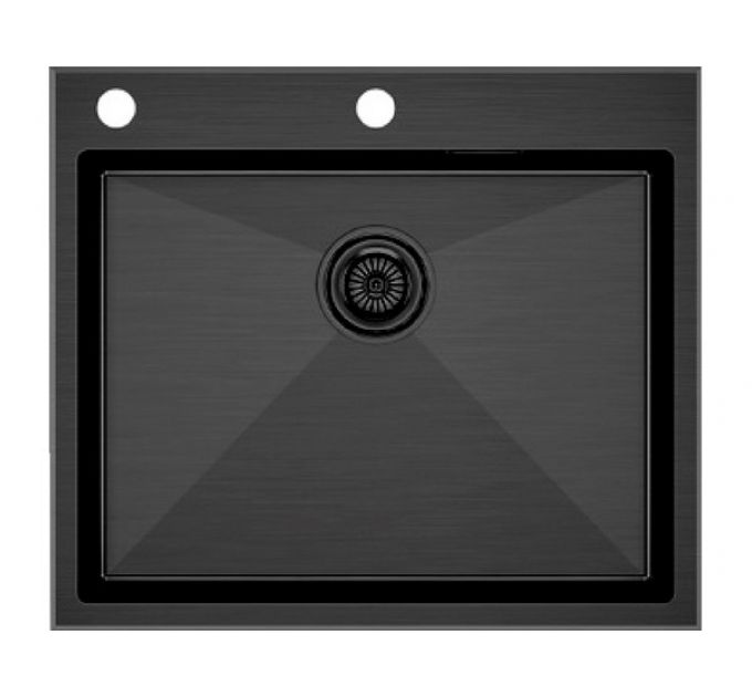Мойка Paulmark Kroner-edge 59 PM775951-GM, вороненая сталь