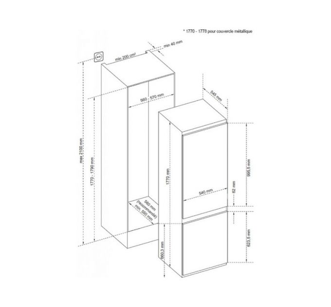 Холодильник De Dietrich DRC1771EN встраиваемый