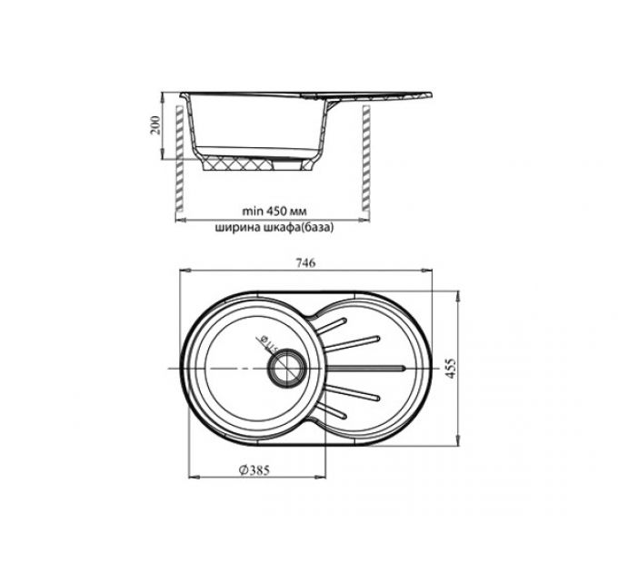 Мойка Granfest GF - R750L топаз