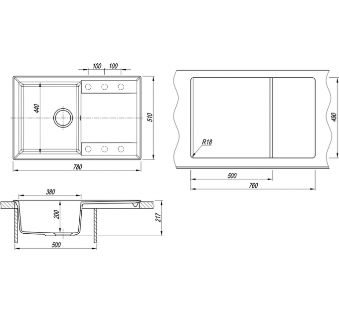 Мойка Florentina Тоскана 780 шампань