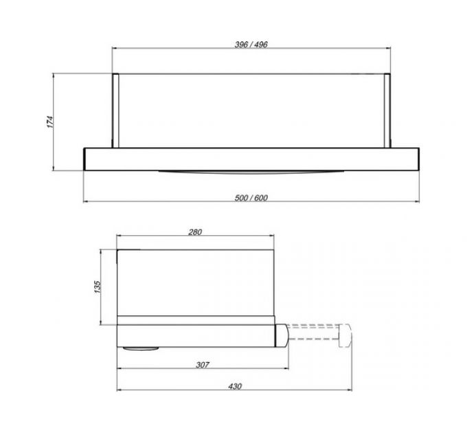 Вытяжка Elikor Slide 60П-430 черный/черн