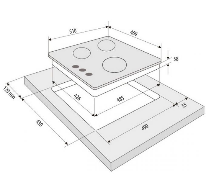 Варочная панель KRONA FIERO 45 WH газовая