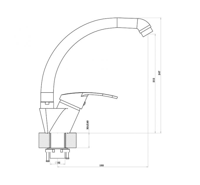 Смеситель Florentina Мира черный