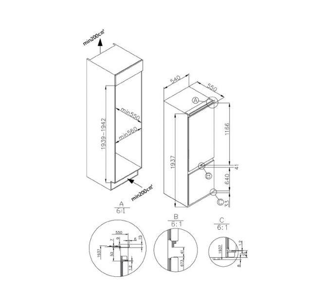 Холодильник Kuppersberg RBN 1960 встраиваемый