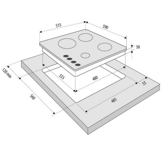 Варочная панель KRONA ARDENTE 60 BL газовая