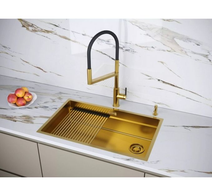 Мойка Paulmark Next-pro 74 uni PM707445-BG, брашированное золото