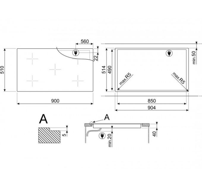Варочная панель SMEG SE495ETD электрическая