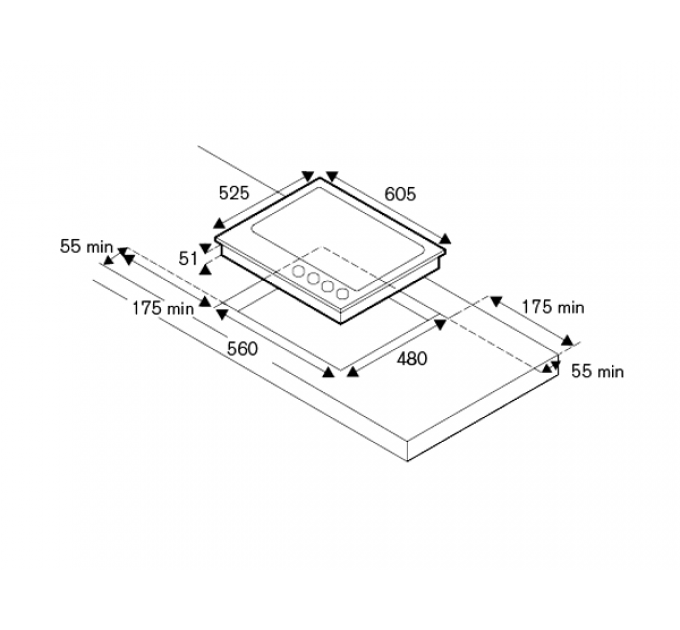 Варочная панель Bertazzoni P604LMODGNE газовая