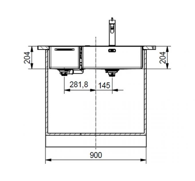 Мойка Franke Box Center BWX 220-54-27 TL, рабочий центр слева (127.0538.260)