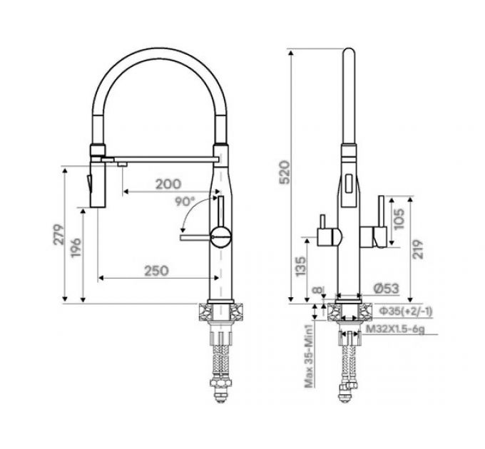 Смеситель Kuchenstern ELIT-FE черный